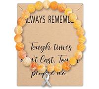 Cenwa Orange Awareness Bracelet - Leukemia Awareness Ribbon - Survivor Gift, 7.0, Nickel, zircon gemstone