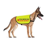 CENWA PTSD Service Dog Do Not Distract Dog Jacket Vest PTSD Service Dog Slogan Warning Vest PTSD Assistance Dog Alert Gift (PTSD M)