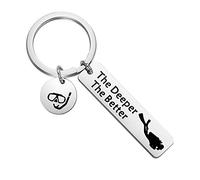 CENWA Scuba Diving Gift Scuba Diver Gift The Deeper The Better Keychain Extreme Sports Jewelry Gift for Divers Extreme (Deeper The Better K)