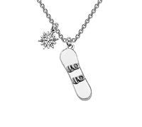 CENWA Snowboarder Gift 3D Snowboard and Snowflake Pendant Snowboarding Necklace Snowboarder Team Gift (Snowboarder N EU)