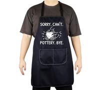 CENWA Sorry Can't Pottery Bye Funny Pottery Apron Pottery Lover Gift Adjustable Apron For Pottery Teacher Student (Pottery Bye Apron EU)