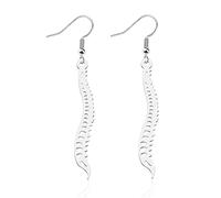 CENWA Stainless Steel Spine Earrings Scoliosis Disease Earrings Chiropractor Earrings Spine Doctor Gift, Metal, No Gemstone