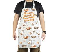 CENWA Stressed Blessed & Sourdough Obsessed Bread Baking Apron Baker Gift Kitchen Decor Bread Lover Gifts (Sourdough Obsessed UK)