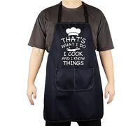 CENWA That's What I Do I Cook And I Know Things Funny Chef Lovers Gift Adjustable Chef Apron Cooking Grilling BBQ Apron Gifts (I KNOW THINGS apron eu)