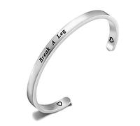 CENWA Theatre Jewelry Theatre Drama Gift Break A Leg Keychain Drama Mask Bracelet Jewelry Tragedy and Comedy Jewelry(Break A Leg cuff S)