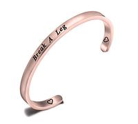 CENWA Theatre Jewelry Theatre Drama Gift Break A Leg Keychain Drama Mask Bracelet Jewelry Tragedy and Comedy Jewelry(Break A Leg cuff -RG)