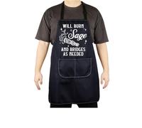CENWA Will Burn Sage And Bridges As Needed Witch Apron Witchy Gift Halloween Witch Adjustable Kitchen Apron Gift for Women (Will Burn Sage Apron EU)