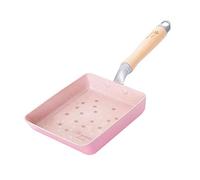 CenYC Pink Square Non-Stick Egg Omelette Pan, 7.1 x 1.4 Inch, Non-Stick, Heat Insulated Handle, Aluminum Alloy, 3L Capacity