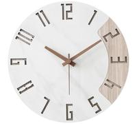 Cenz-888 Decor Wall Clock Nordic Round Stone-Pattern Wall Clock Silent Operation Battery Operated(12 inches)