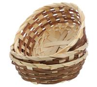 Cenz-888 Fruit Rack Bamboo Woven Bread Basket - Fruit Baskets for Serving, , Wicker Bowl, , for Dinner and Everyday Use, Set of 3