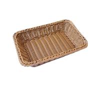 Cenz-888 Fruit Rack Hand-woven Imitation Rattan Wicker Basket Rectangular Storage Box Fruit Bread(Large)