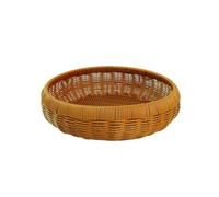Cenz-888 Fruit Rack Imitation Rattan Fruit Basket, Bread Storage Baskets for Food Vegetables, Round(Large)