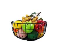 Cenz-888 Fruit Rack Metal Fruit Basket Chrome Finish Wire Bowl Table(Black)