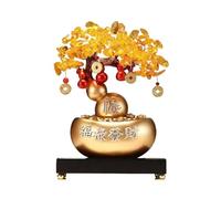 Cenz-888 home decoration Crystal Money Tree with Base, Wealth Fortune Luck Ornamen for Home Wine Cooler(Gold)