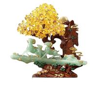 Cenz-888 home decoration Handmade Gemstone Tree Crystal Decoration - Feng Shui Money Bonsai Spiritual Gift - of Life, Artificial for Home Decor, Living Room, Bar Cabinet, and Entrance(Blue,Small)