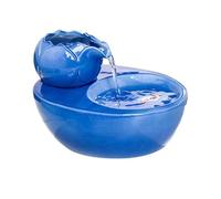 Cenz-888 Indoor Waterfall Fountain Ceramic Fountain Running Water Ornaments Home Decoration Circulating Water Transit Office Desktop Humidifier(Blue)