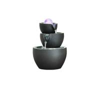 Cenz-888 Indoor Waterfall Fountain Ceramic Kiln Change Glaze Desktop Fountain Running Water Humidifier Feng Shui Ball Desktop Small Fountains(Black)