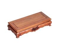 Cenz-888 Plant Stand Rectangular with Relief Sculpture Bonsai Base, Vase Teapot Wood Display Stand(Small)