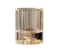 Cenz-888 Water Glasses Luxurious Vertical Stripes Whiskey Glasses, 3D Lion Head Relief Thick Bottom Old Fashioned Glasses, 150ML for Home Kitchen(Gold)