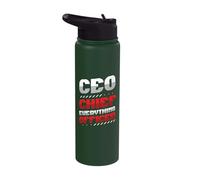 CEO Chief Everything Officer Funny Entrepreneur Boss Stainless Steel Insulated Water Bottle