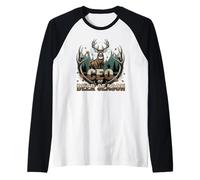 CEO of Deer Season Hunter's Antler Stalking Raglan Baseball Tee