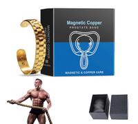 Ceoerty Magnetic Copper Prostate Boost Band,Prostapower Magnetic Copper Band,Copper Pulse Prostate Wellness Band,Prostate Bracelet for Men Improves Circulation,Regain Confidence in Life (Gold)
