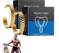 Ceoerty Magnetic Copper Prostate Boost Band,Prostapower Magnetic Copper Band,Copper Pulse Prostate Wellness Band,Prostate Bracelet for Men Improves Circulation,Regain Confidence in Life (Gold-2pc)