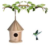 Ceolup Bird House Nesting Box Tit Construction Kit, Hanging Bird House Weatherproof Off, Nesting Box Budgies, Bird House Blue Tit Robin, Bird Feeder House Bird Stand Shelter 110 x 110 x 140 mm