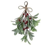 Ceolup Frosted Artificial Mistletoe Christmas Mistletoe Decoration Frosted Fake Mistletoe Branches Decoration Artificial Mistletoe Floral Stems Mistletoe Hanging Ornament For Home Wedding Decor