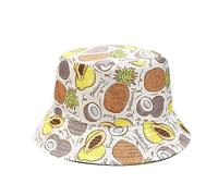 Ceoon Unisex Banana Lemon Pineapple Avocado Orange Fruit Print Bucket Hats Sun Hat for Womens, Pineapple, One Size