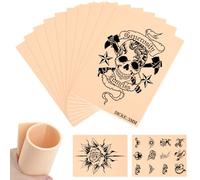 CEOTIS 10PCS Fake Skins,3mm Fake Skins for Tattooing, 6"x8" Double Sides Tattoo Practice Skin kit, Double Sides Blank Tattoo Skin Practice,Silicone Pads Tattooing Microblading Practice for Beginners