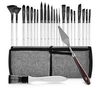 CEOTIS Art Paint Brush Set, 24Pcs Professional Synthetic Acrylic Paint Brushes, Craft Paint Brushes for Acrylic Painting, Oil, Watercolour, Gouache, Art Supplies for Artists， Beginners ，Adults， Kids