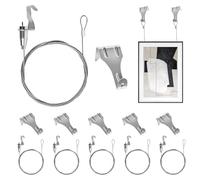 CEOTIS Picture Hanging Wire Kit, 2m × Φ1.5mm Heavy Duty Picture Wire with Wire Adjustable Hook and Rail Moulding Hook Hold Up to 30 KG- 72 Inch Stainless Steel Mirror Hanging Kit Heavy Duty（6 Sets）