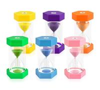 CEOTIS Sand Timer,6 Colors Hourglass Sandglass Sand Clock Timer,Sand Timers for Kids Time Management Includes 1Min / 3Mins / 5Mins / 10Mins / 15Mins / 30Mins for Classroom Game Home Office Decoration