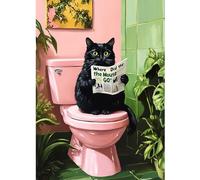 CEOVR Cat Diamond Painting Kits Adults DIY Diamond Art Kits Adult 30x40cm cat Reading a Newspaper 5D Gem Art Craft Set for Leisure Time