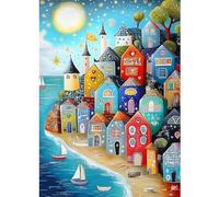 CEOVR Colorful House Diamond Painting Kits Adults,DIY Diamond Art Kits Adults,30x40cm,5D Gem Art Craft Set,Abstract Landscape