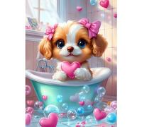 CEOVR Dog Diamond Painting Art Kits Adults,DIY Gem Art Kits,30x40 cm,Animals and Love Diamond Painting Set for Leisure Time