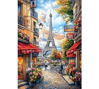 CEOVR Eiffel Tower Diamond Painting Kits Adults,Beautiful Streets Diamond Painting Art Kits,30x40cm,5D Gem Art Craft Set