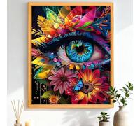 CEOVR Eyes Paint by Numbers for Adults, Flowers Painting by Numbers Frameless for Beginners with Brushes Acrylic Pigment, 40x50 cm DIY Drawing Paintwork