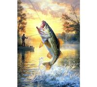 CEOVR Fish Diamond Painting Kits Adults,Diamond Painting Art Kits Beautiful Large Fish,30x40cm,5D Gem Art Craft Set