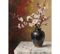 CEOVR Flowers Paint by Numbers for Adults,Animals Painting by Numbers Frameless for Beginners with Brushes Acrylic Pigment DIY Scenery Paint-by-Numbers 40x50cm (Black Grey Brown)