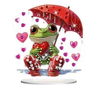 CEOVR Frogs Diamond Painting Ornament Kits Adults DIY Desktop Diamond Art Kits Adults Hearts and Frogs 20x17.76cm 5D Gem Art Tabletop Set