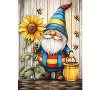 CEOVR Gnome Diamond Painting Art Kits Adults 30x40 cm,DIY Gem Art Kits,Bee and Sunflowers Diamond Painting Set for Leisure Time