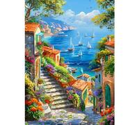 CEOVR Landscape Diamond Painting Art Kits Adults,DIY Diamond Art Painting Kits Seaside Scenery,12x16 inches,Diamond Art Kits Adults,30x40 cm Diamond Painting Craft