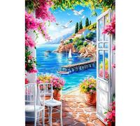 CEOVR Landscape Diamond Painting Kits Adults,5D DIY Diamond Art Kit 30x40 cm,Scenery Towards The Sea,Gem Crystal Art Kit,Home Decoration