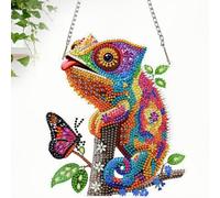 CEOVR Lizard Diamond Painting Hanging Kits Adults,Butterfly Diamond Painting Ornament Kits Adults,19.5x16.8cm 5D Gem Art Craft Set for Leisure Time