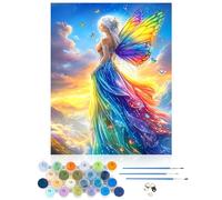 CEOVR Paint by Numbers for Adults,Fairy DIY Paint by Numbers Kits,Butterfly Fairy Paint by Numbers for Adults Beginners,40x50 cm/15.7x19.6 in,Paint by Number Canvas,All Kits Include,Frameless