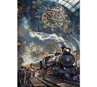 CEOVR Train Diamond Painting Art Kits Adults,DIY Diamond Art Painting Kits,30x40 cm Diamond Art Kits Adults,Steam Age Diamond Painting Craft for Leisure Time