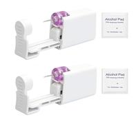 CeoxThao 2 Pack Disposable Sterile Nose Piercing Kit Tool with Painless Self Ear Gun, self piercing kit, ear piercing kit, Easy-to-Use Nose Piercing Supplies in White and Silver - Safe