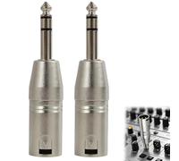 CeoxThao 2 Pcs Male XLR to 1/4 Inch (6.35mm) Adapter, Balanced Jack to XLR Male Connector, Headphone Jack Adapter, Professional Audio Adapter for Mixers and Speakers, Durable Metal Construction